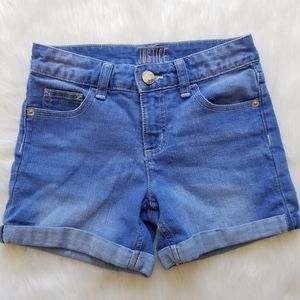 Justice Size 12 Stretch Denim Cuffed Jean Shorts